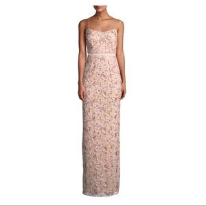 Aidan Mattox embroidered floral gown with beading